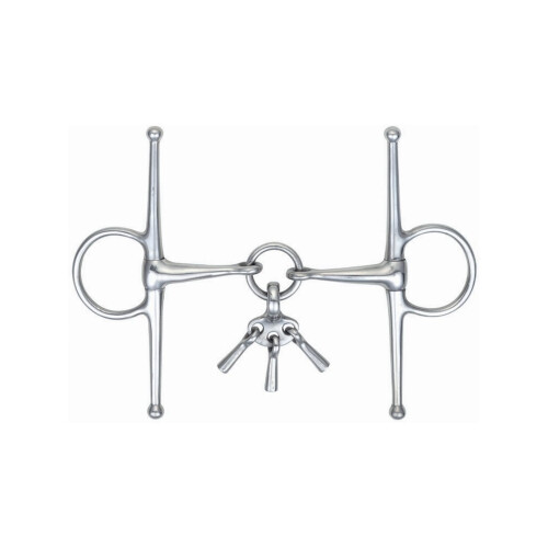 (4.5in, Silver) Shires Jointed Horse Full Cheek Snaffle Bit