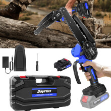 (1 Battery) Mini Chainsaw Brushless Cordless 6 inch Battery Chain Saw for Garden, Courtyard Pruning Wood Cutting  with Chains and Carry Case