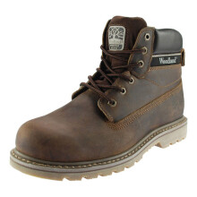 (11 UK, Brown) Woodland Mens 6 Eye Padded Utility Boots