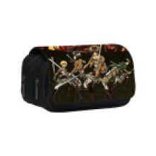 (6) On Attack Titan Anime Pattern Student Double Layer Flip Cover Bag Stationery