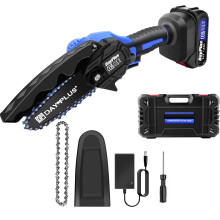 (6" Chainsaw+2xBattery) Brushless Electrci Saw Cordless Chainsaw 2200RPM with Chain