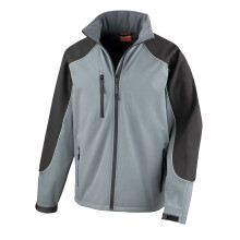 (3XL, Grey/Black) Result Mens Ice Fell Hooded Softshell Breathable Waterproof Jacket (345 GSM)