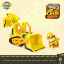(Yellow)Rubble And Crew Motors Wrecking Ball Toy Truck With Action Figure And Movable Construction Toys For Aged 3 Up And