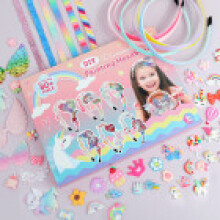 (Unicorn)Children Diy Butterfly Unicorn Hairband Mermaid Material Kit With Rhinestones For Creative Gift