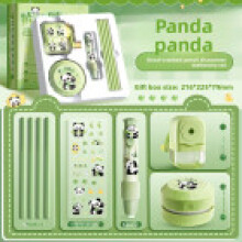 (Green) Panda Theme Capybara Hand Crank Pencil Sharpener School Stationery Kids For Gift