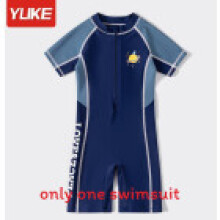 (Navy,2XL(Child))Kids Pool Swimwear With Unisex Polyester Sunproof Suit For Water Activities
