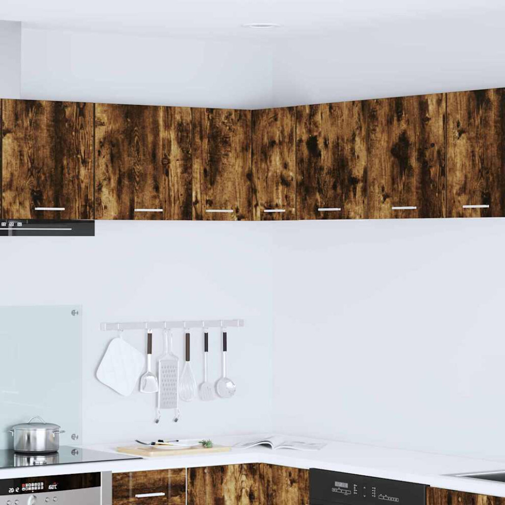 Vidaxl Hanging Cabinet Smoked Oak And White 57 X 57 X 40 Cm
