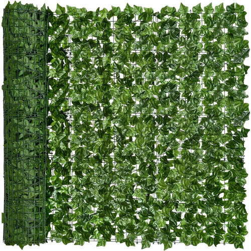 3x1m Artificial Ivy Hedge Roll Privacy Scren Green