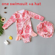 (Small Flower,L(Child))Girls Cartoon Swimsuit With Quickdry Polyester For Water Play And Sun Protection