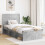 VidaXL vidaXL Bed Frame with Storage and Headboard Concrete Grey 90 x 200 cm 1