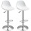 Set of 2 Swivel Bar Stools with Backrest Height Adjustable White 1