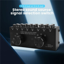 Switcher 6 in 2 Out or 2 in 6 Out Headphone Speaker Switcher Stereo Sound Source Signal Selection Switcher, Interface Adopts RCA Design Manual