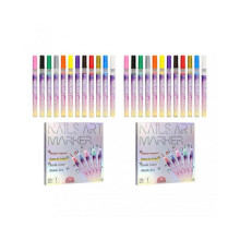 (2 Sets)0.5mm Nail Polish Pens Set Premium 0.5mm Micro-Liner Nail Painting Pen for Detailed Nail Art Designs