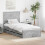 VidaXL vidaXL Bed Frame with Drawer Concrete Grey 75 x 190 cm Engineer Wood 1