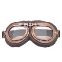 (Clear)Harley Retro Copper Frame Motorcycle Goggles With Windproof Features For Offroad And Riding Street