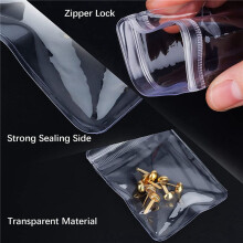 300Pcs 3 Sizes Clear Earring Bags, Waterproof Bags Thickened Reusable Storage Pouch for Jewelry Rings Necklace Bracelet