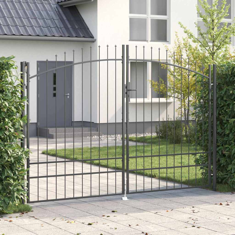 Vidaxl Double Gate With Lock Woerden Grey 299.5 X 249.5 Cm Steel 8721288490636