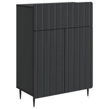 vidaXL Sideboard with Drawer Black 66 x 34.5 x 92 cm Engineered Wood