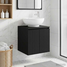 vidaXL Wall-Mounted Sink Vanity Black 49.5 x 44.5 x 65 cm