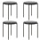 Set of 4 Velvet Kitchen Stools Stackable Steel Frame Grey 1