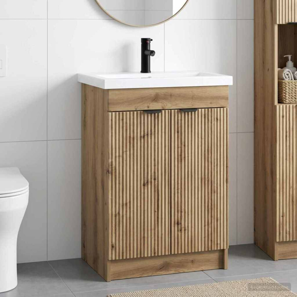 Vidaxl Bathroom Furniture Set Artisan Oak 78.5 X 37.5 X 81 Cm