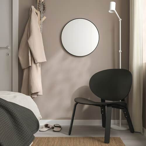 IKEA LINDBYN Black Round Mirror 50cm 1