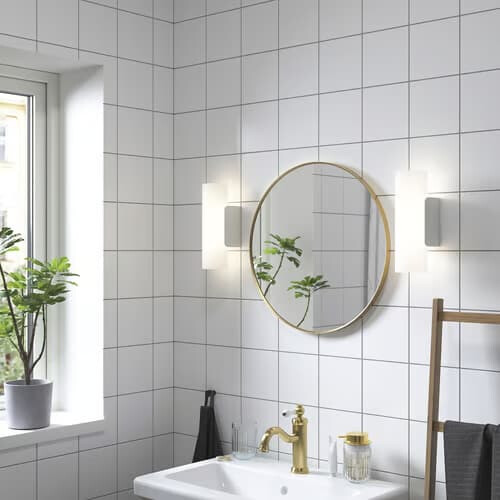 IKEA LINDBYN Gold Round Mirror 50cm 2