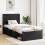 VidaXL vidaXL Bed Frame with Storage and Headboard Black 90 x 190 cm 1