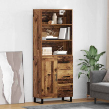 vidaXL Highboard with Drawer 2 pcs Old Wood Engineered Wood