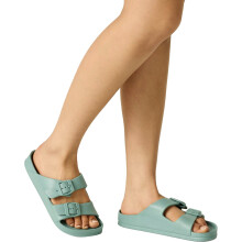 (8 UK, Ivy Moss) Regatta Womens Brooklyn Double Strapp Summer Flip Flop Slides Slider Sandals