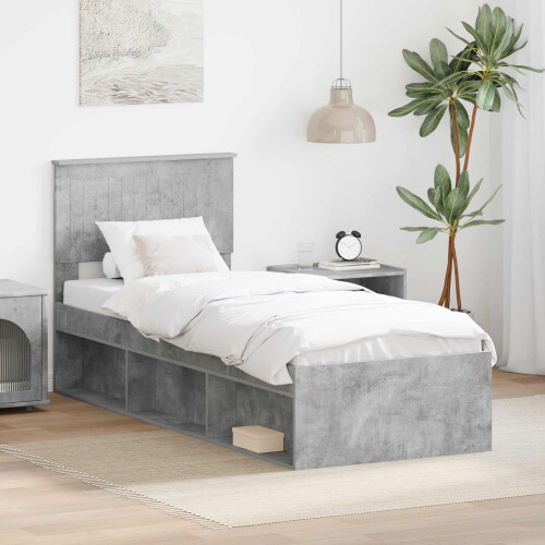 VidaXL vidaXL Bed Frame Concerte Grey 75 x 190 cm Solid Pine Wood