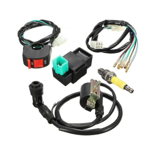Wiring Loom Kill Switch Coil Cdi Plug Compatible with 110cc 125cc 140cc Pit Bike