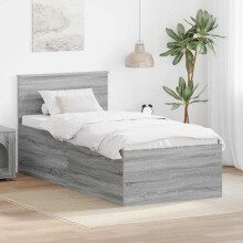 vidaXL Bed Frame Grey Sonoma 75 x 190 cm Engineered Wood