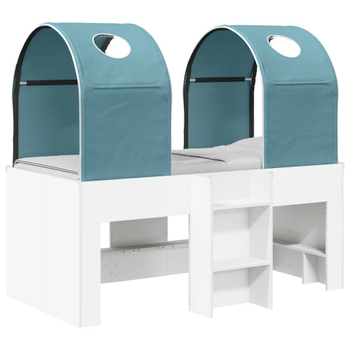 VidaXL vidaXL Bed with Tunnel 4 pcs White and Light Blue Engineered Wood 1