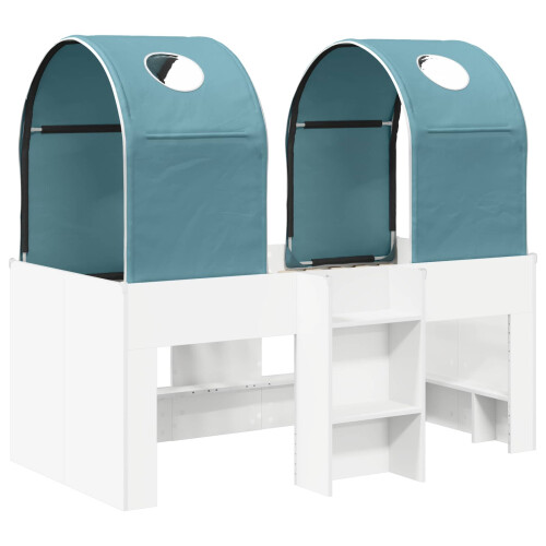 VidaXL vidaXL Bed with Tunnel 4 pcs White and Light Blue Engineered Wood 2