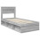 VidaXL vidaXL Bed Frame with Storage Grey Sonoma 90 x 200 cm Solid Pine Wood 4