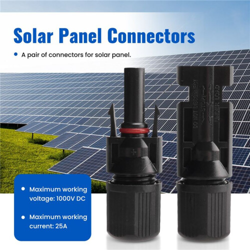 1 Par de Conector Macho + Hembra M/H para Accesorios de Cable PV Panel Solar 1