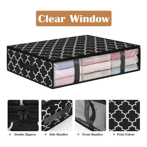 Storage Bins, Under Bed Storage Containers, Foldable Clothes Storage Box, Storage Organizer, with Handles Clothing 2 Pcs 2