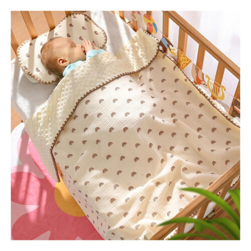 Babydecke mit Polka Dots Krepp-Baumwollgarn 2