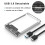 Caixa HDD Branca Transparente para Caixa RíGida Caixa de Disco RíGido de 2,5 Polegadas  para USB 3.0 Tipo-C 3.1 Caixa de Disco RíGido Externo 6