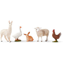 Schleich Farm World - 5Pc Cute Farm Animal Playset - Kids Ages 3+ | 77536 | Farm Animal Figurine, Realistic Animal Toys, Barn Toy for Kids 3+