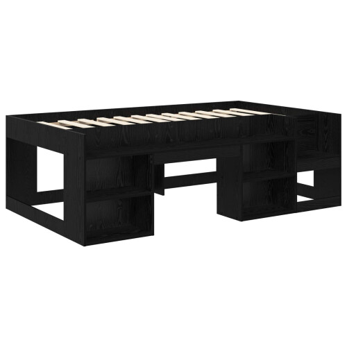 VidaXL vidaXL Kids'Bed Frame with Storage Black Oak 98.5 x 200 cm 1