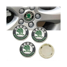 4pcs/lot 56mm Wheel Hub Center Cap Classic Green Arrow Logo Badge Cover 4 Clips for Skoda Octavia Superb Rapid Kodiaq Karoq