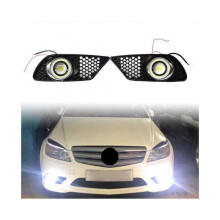 1Pair Car Front Bumper Fog Light Grill with lights for MERCEDES BENZ C-Class W204 C200 C230 C250 C300 C350 2008 2009 2010