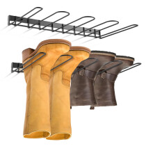 2 Pack Wall Mounted Boot Rack, Metal Shoe Rack Organiser for Boots, Cowboy Boots Hanger Holder, Wellington Boot Storage Rack for Entryway Garage Patio