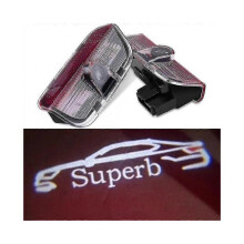 2pcs Welcome Logo Laser Car Door Light Projector Lamp Led Courtesy Light for Skoda Superb 2009-2018 Mk2 Mk3 Superb Accessories