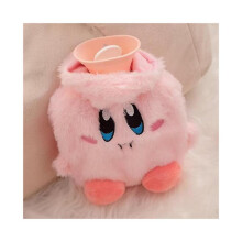 (1) Cartoon Kirby Rubber Water-filled Hot Water Bottle Autumn And Winter Plush Hand Warmer Bag Can Be Inserted