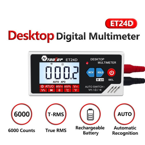 TOOLTOP ET24D Digital Multimeter  Desktop Multimeter 6000 Counts Auto Range for PCB Circuit Testing 1