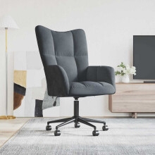 vidaXL Relaxing Chair with Wheels Dark Grey Velvet