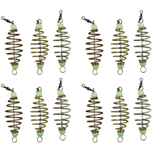 24Pcs Luminous Carp Fishing Feeder Coil Inline-Methode Angeln Angelköder Werfer Inline-Methode Lockt Käfigkorb Köder 1